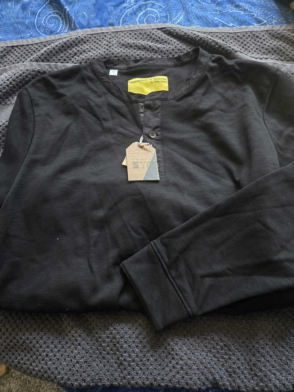 Descendant of Thieves black long-sleeve henley